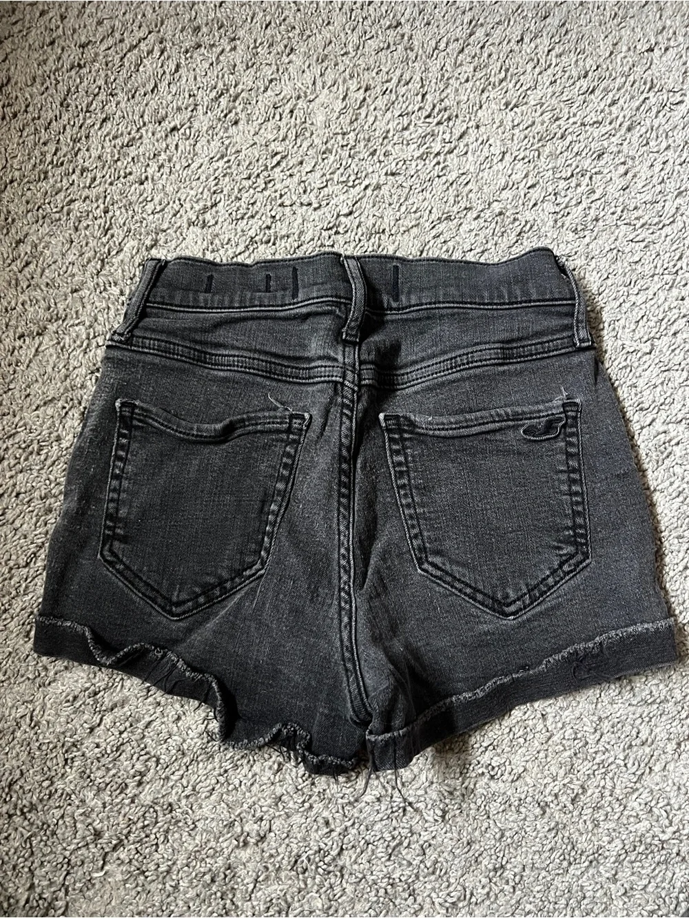 Hollister Black High-Rise Denim Shorts